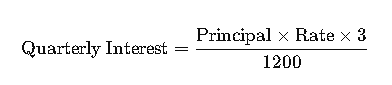 Quarterly Interest Payout Calculator